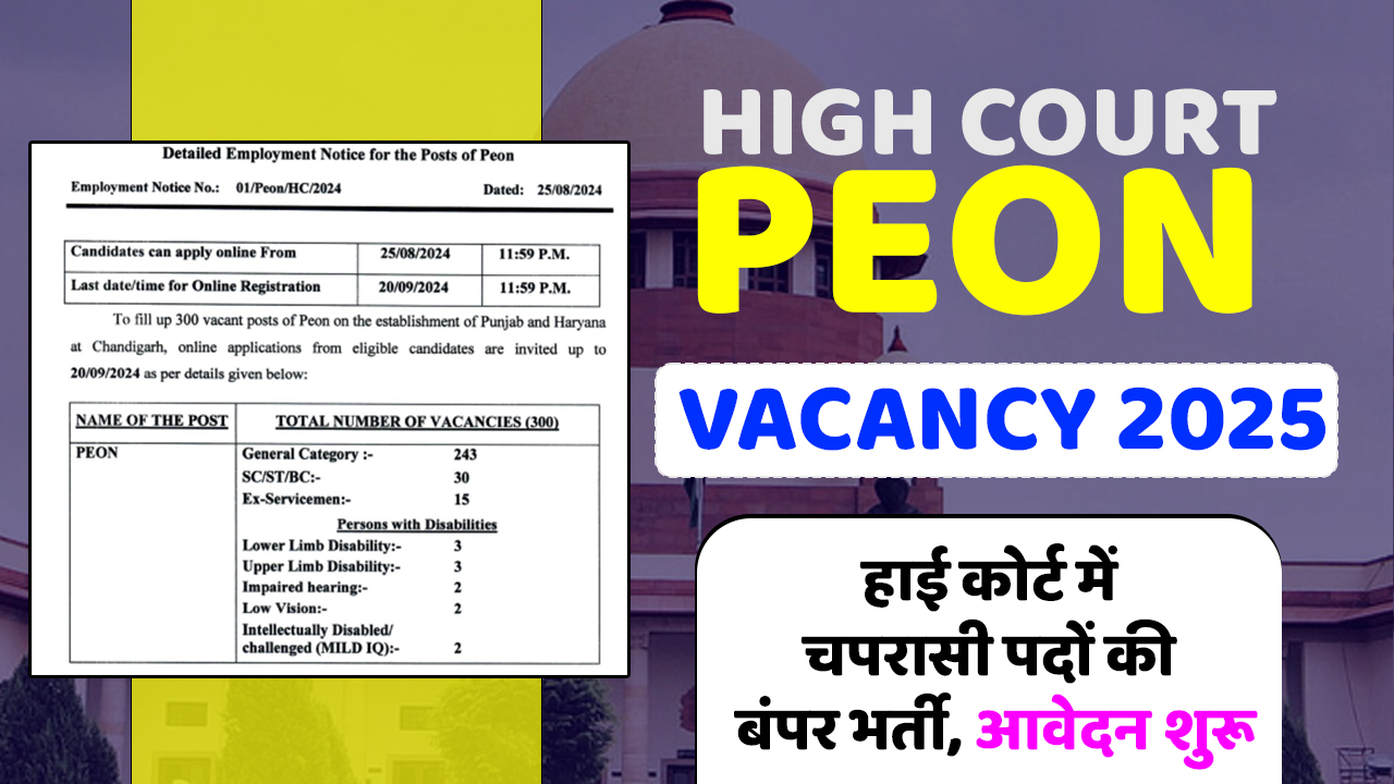 High Court Peon Vacancy Notification Out